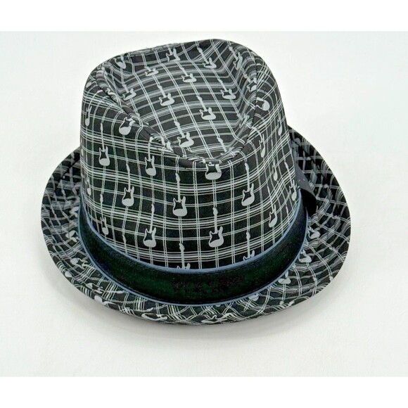 Fender Guitar Hat Fedora Black Gray Plaid Size Medium New Authentic - Picture 2 of 9